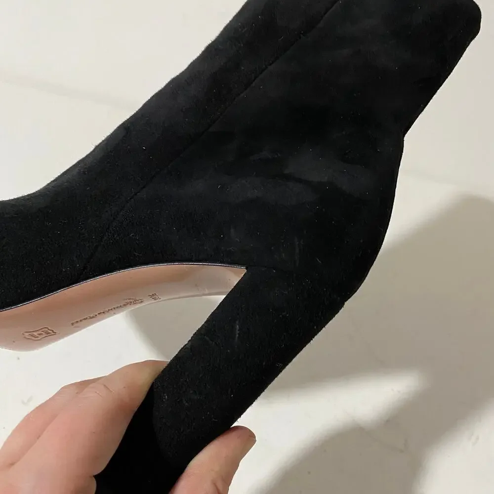 Gianvito Rossi Piper 85 Black Suede Heeled Ankle Boots Heels sz 39.5 Lyell - Picture 11 of 12